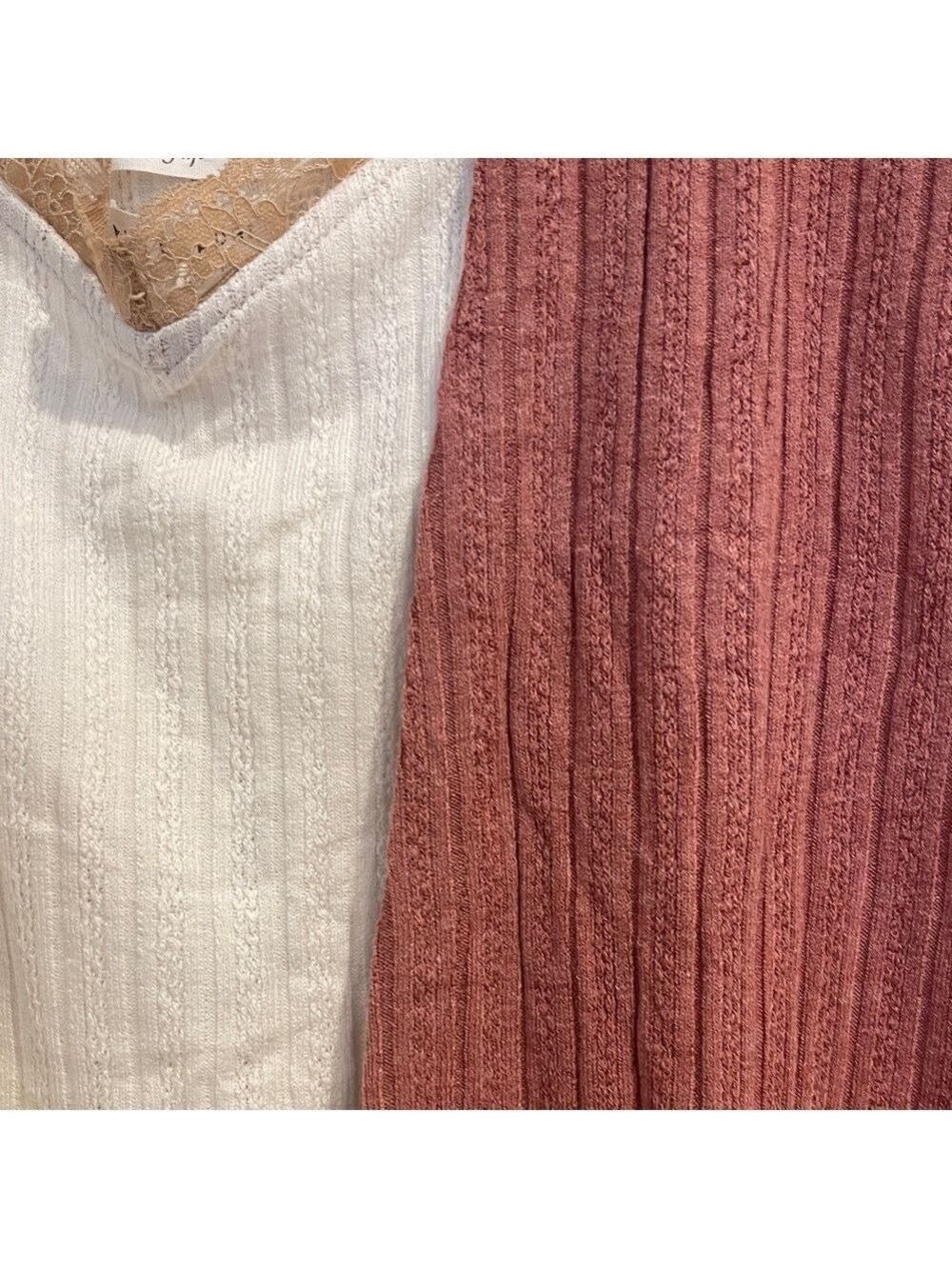 NWT Blu Pepper Mauve Cardigan with Cream Lace Tank Size Small - Picture 3 of 4